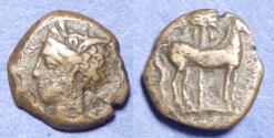 Ancient Coins - Zeugitania, Carthage 400-350 BC, Bronze AE15
