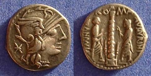 Ancient Coins - Republic Denarius - Minucia 9 - 134 BC