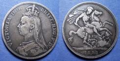 World Coins - Great Britain, Victoria 1891, Silver Crown
