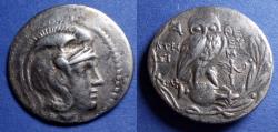 Ancient Coins - Attica, Athens Struck 139-8 BC, Silver Tetradrachm
