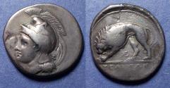 Ancient Coins - Lucania, Velia 334-300 BC, Silver Nomos