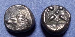 Ancient Coins - Ionia, Miletos Circa 500 BC, Silver Diobol
