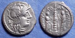 Ancient Coins - Roman Republic, Ti Minucius C f Augurinus 134 BC, Silver Denarius