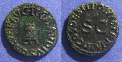 Ancient Coins - Roman Empire, Claudius 41-54 AD, Quadrans