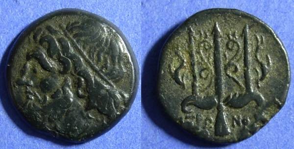 Ancient Coins - Syracuse Sicily, Hieron II 275-215  BC, AE19
