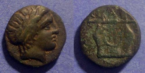 Ancient Coins - Macedonia, Chalkidian League 432-348 BC, AE16