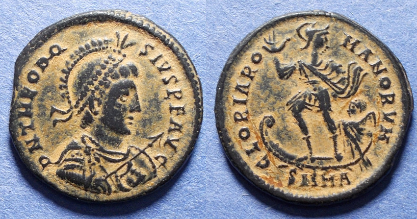 Pièce De Monnaie Ancienne Empire Romain - Théodose Ier (379-395 Ap. J.-C.), Bronze Non Nettoyé