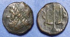 Ancient Coins - Sicily, Syracuse, Hieron II 275-215 BC, Bronze AE18