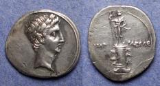 Ancient Coins - Roman Imperatorial, Octavian Struck 29-27 BC, Silver Denarius