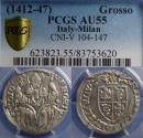 World Coins - Italy, Milan, Filippo Maria Visconti 1412-47, Silver Grosso