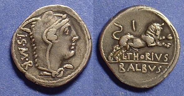 Ancient Coins - Roman Republic - Thoria 1 Denarius 105BC