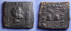 Ancient Coins - Bactria, Antialkidas 115-95 BC, Bronze AE20 Square