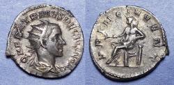 Ancient Coins - Roman Empire, Herenius Etruscus (as Caesar) 249-251, Silver Antoninianus