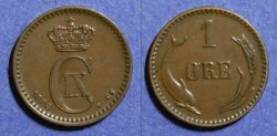 World Coins - Denmark, Christian IX 1886, Ore