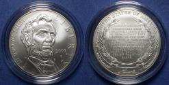 Us Coins - United States, Abraham Lincoln Bicentennial Commemorative 2009, Silver Dollar