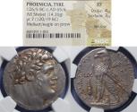 Ancient Coins - Phoenicia, Tyre Struck 120/119 BC, Silver Shekel