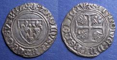 World Coins - France, Charles VI 1380-1422, Silver Blanc Guenar