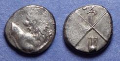 Ancient Coins - Thrace, Chersonesos 400-350 BC, Silver Hemidrachm