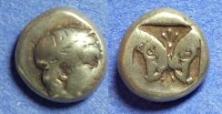 Ancient Coins - Lesbos, Mytilene 454-427 BC, Electrum Hekte