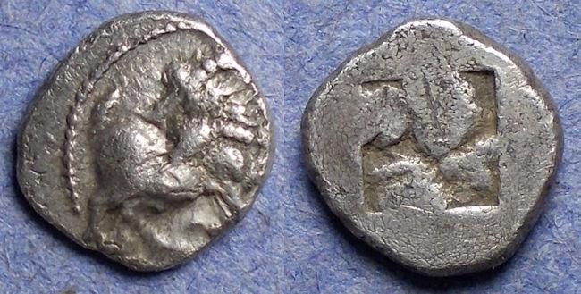 Ancient Coins - Thraco-Macedonian, Mygdones or Krestones 510-490 BC, Silver Trihemiobol