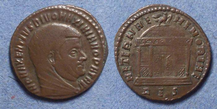 Ancient Coins - Roman Empire, Divo Maximianus Struck 310, Follis