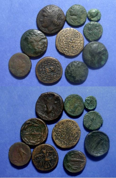 Ancient Coins - Lot of 10 Greek AE Coins,  ,