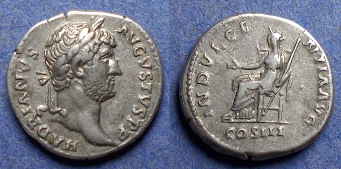 Roman Empire, Hadrian 117-138, Silver Denarius | Roman Imperial Coins