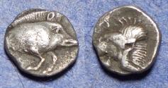 Ancient Coins - Mysia, Kyzikos 450-400 BC, Silver Hemiobol