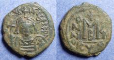 Ancient Coins - Byzantine Empire, Maurice Tiberius 582-602, Bronze Follis