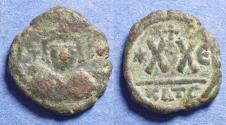 Ancient Coins - Byzantine Empire, Heraclius 610-641, Bronze Half Follis