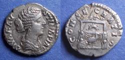 Ancient Coins - Roman Empire, Diva Faustina Jr d. 175, Silver Denarius