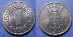 World Coins - Danzig,  1932, Nickel 1 Gulden