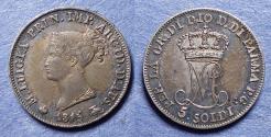 World Coins - Italy, Parma, Maria Luigia d'Austria 1815, Silver 5 Soldi