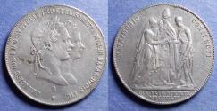 World Coins - Austria, Franz Joseph 1854 A, Silver 1 Gulden