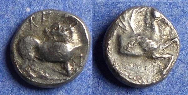 Ancient Coins - Cilicia, Kelenderis 400-350 BC, Silver Obol