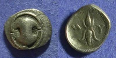 Ancient Coins - Mykalessos Boeotia Obol Circa 400-375BC
