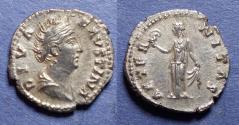 Ancient Coins - Roman Empire, Diva Faustina Sr d. 141, Silver Denarius