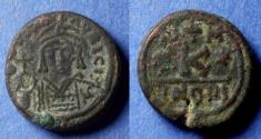 Ancient Coins - Byzantine Empire, Maurice Tiberius 582-602, Bronze Half Follis