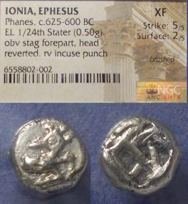 Ionia, Ephesos, Phanes 625-600 BC, Electrum 1/24 Stater | Greek Coins