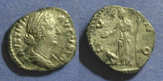 Ancient Coins - Roman Empire, Faustina Jr d. 175, Denarius