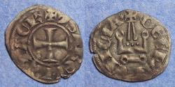 World Coins - Frankish Greece, Isabelle of Villehardouin 1297-1301, Denier