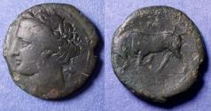 Ancient Coins - Sicily, Syracuse, Hieron II 275-215 BC, Bronze AE19