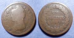 World Coins - France,  1796, Copper Decime