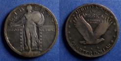 Us Coins - United States,  1917 Type 2,  Standing Liberty Quarter F12