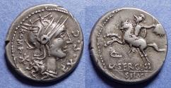 Ancient Coins - Roman Republic, M Sergius Silus 116-115 BC, Silver Denarius