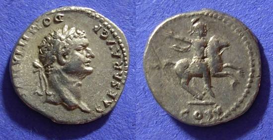 Ancient Coins - Domitian (as Caesar) 69-81AD Denarius
