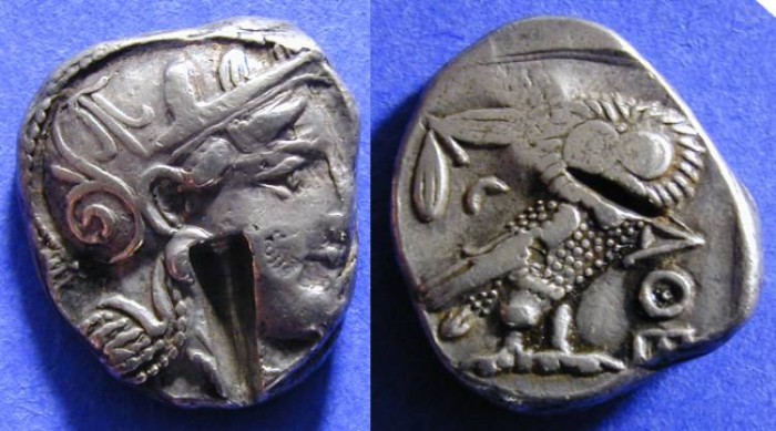 Ancient Coins - Athens Tetradrachm 393-330 BC 