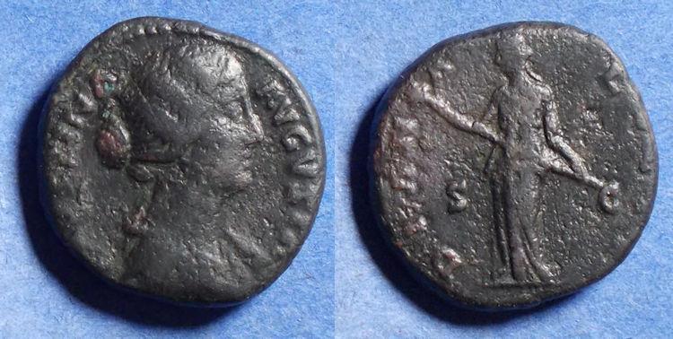 Ancient Coins - Roman Empire, Faustina Jr 147-175, Bronze Aes
