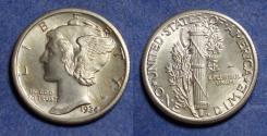 Us Coins - United States,  1934, Silver Mercury Dime, MS63
