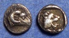 Ancient Coins - Caria, Uncertain mint Cirac 350 BC, Silver Tetartemorion